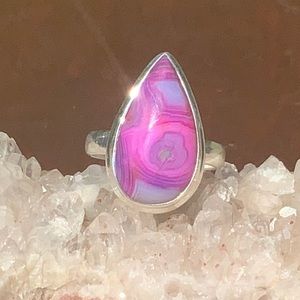LAGUNA LACE AGATE 925 STERLING SILVER RING, SIZE 6.5